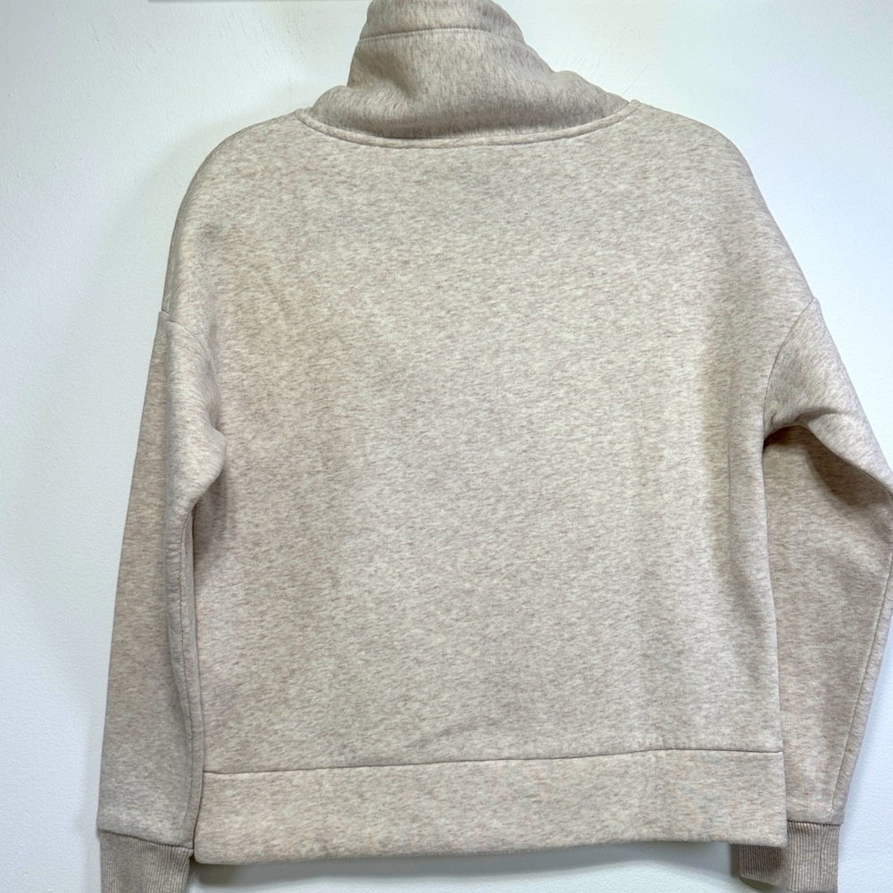 Banana Republic Oatmeal Funnel Neck Pullover Sweatshirt Cozy Cotton Blend - Picture 4 of 5